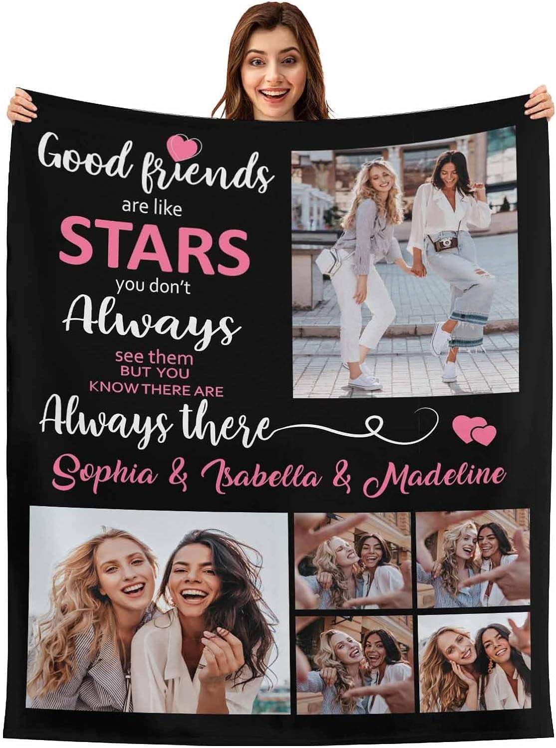 Photo Blanket from Friends, Personalized Best Friends Forever Throw