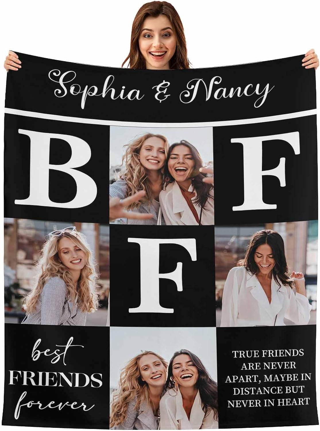 Photo Blanket from Friends, Personalized Best Friends Forever Throw