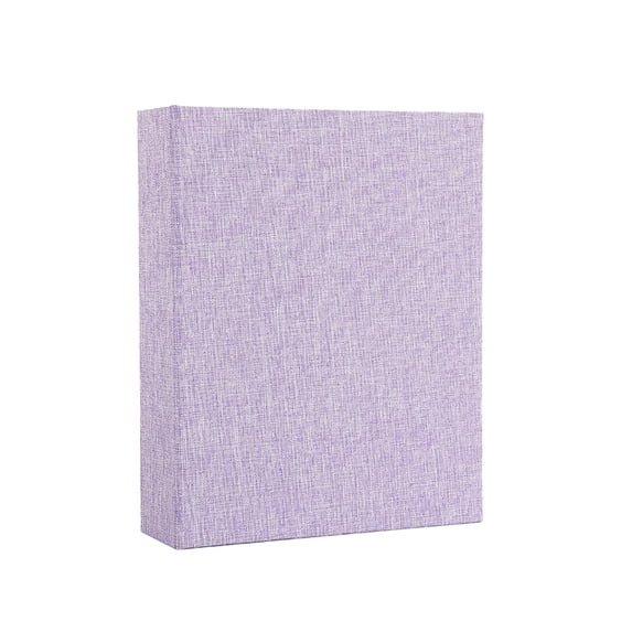 Photo Book Album, Family Photo Album, Small Photo Album 4X6, Mini Photo Album 4X6, Purple Linen Fabric Bound 100-Slot 6.5X4.5 Inch Interleaf Pockets Photo Storage and Keepsake