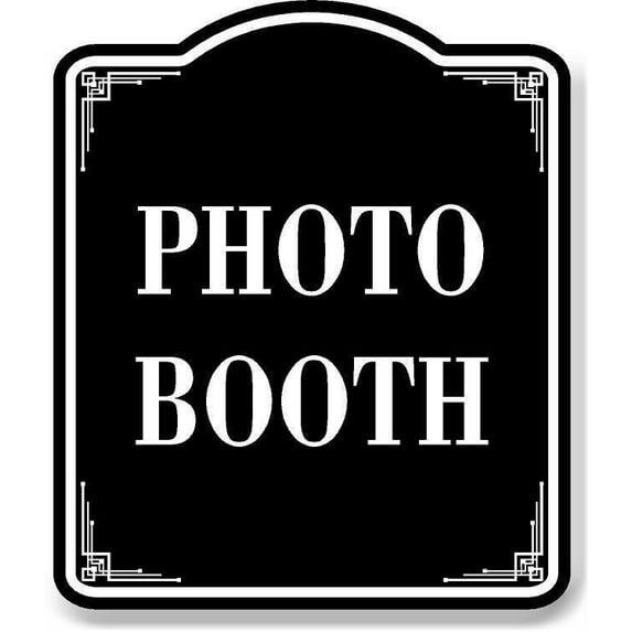 Photo Booth BLACK Aluminum Composite Sign, 20"x24"