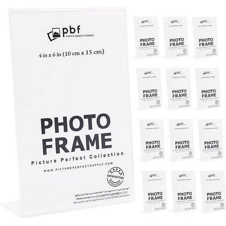 Photo Booth Frames 4x6 in. Acrylic Plastic Display Picture Frame, Clear, 12 Pack
