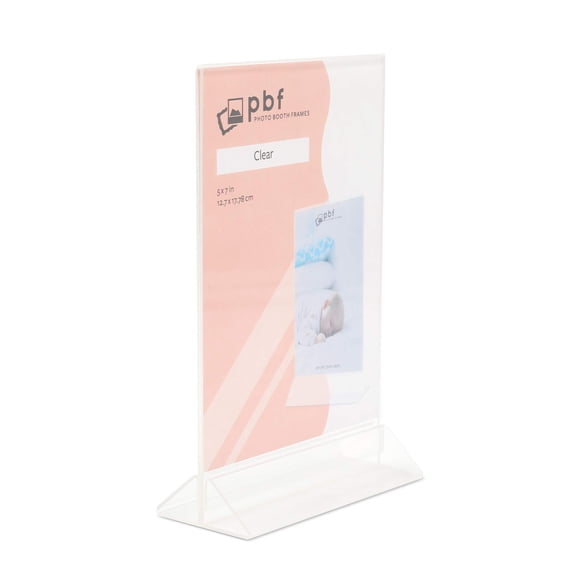 Photo Booth Frames - 5x7 Durable Crystal Clear Acrylic Vertical Picture Frame Sign Holder Display Stand for 5 x 7 Inch Insert (6 Pack, Clear)