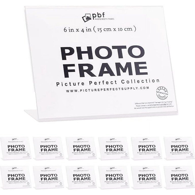 Acrylic Sign Holder 4 X 6 Inch, 13 Pack Clear Plastic Vertical Double