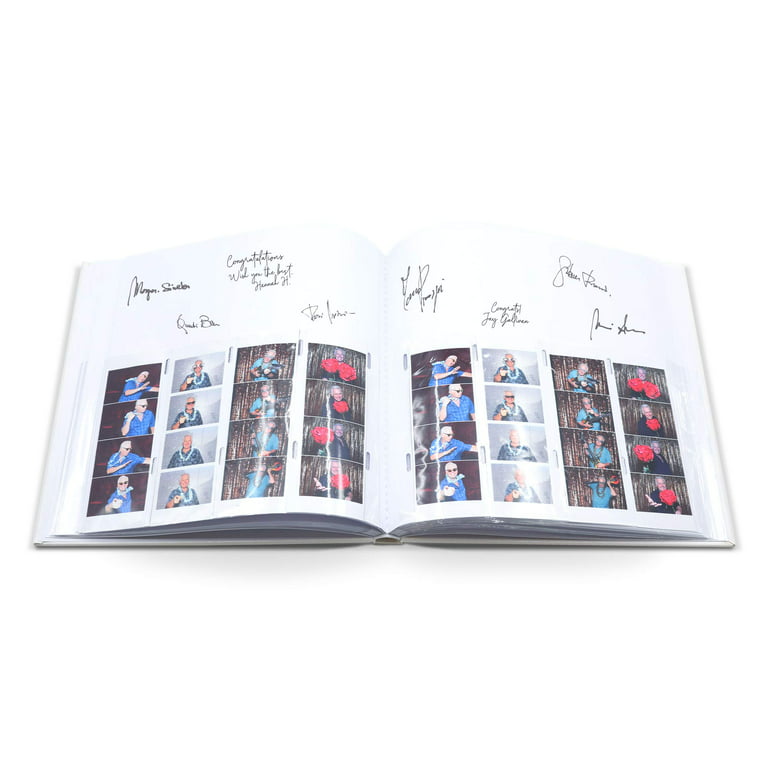 Photo Booth Frames Photo Booth Memory Album, 2x6 In Photo Strip Inserts 40  White Pages, Black Cover 