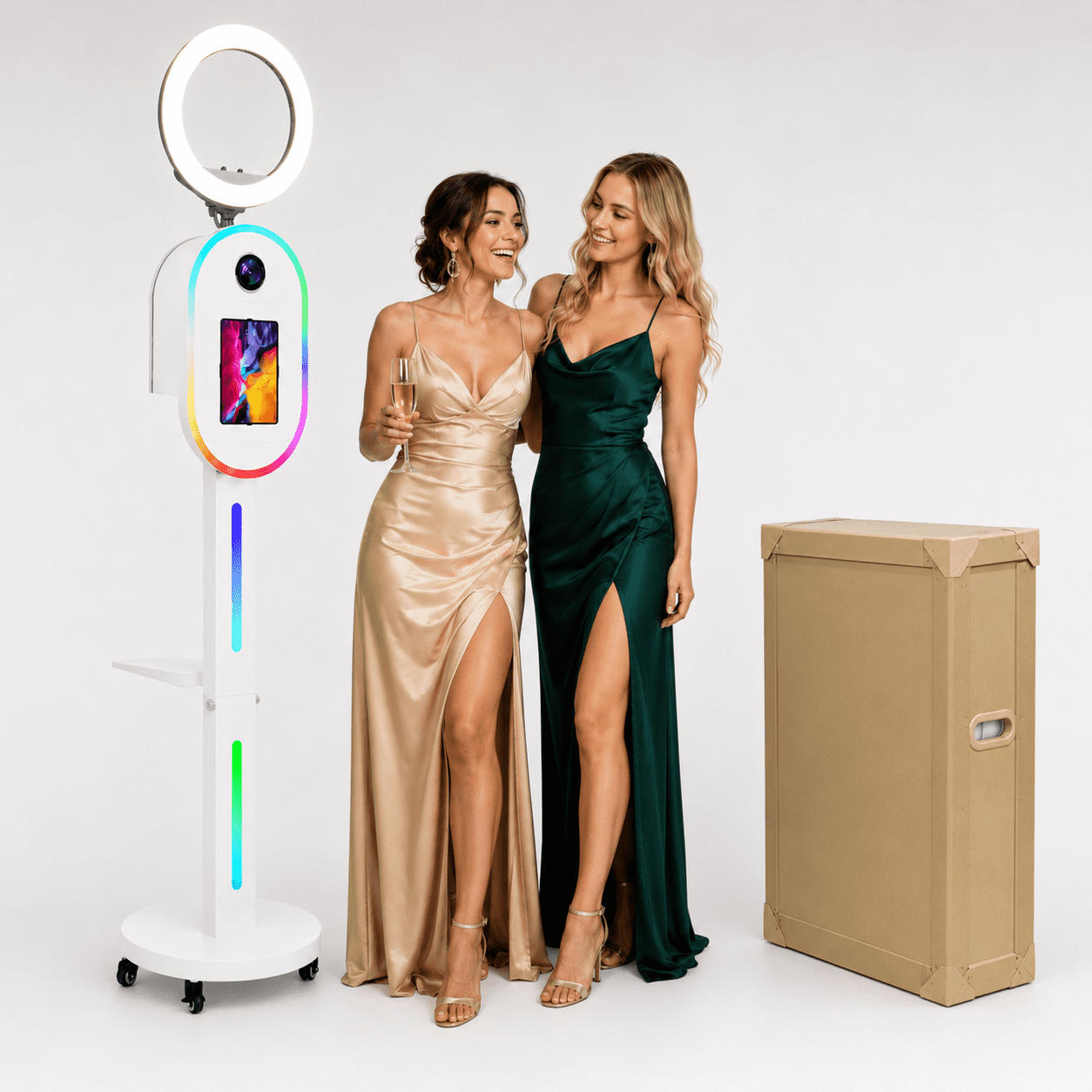 RDYMONKEY Party Photo Booth for iPad 10.2" 10.9" 11" 12.9" and Camera,App Control RGB Fill Light,for Parties,Studio Lighting Equipment,Rental Business &Party Event Supplies