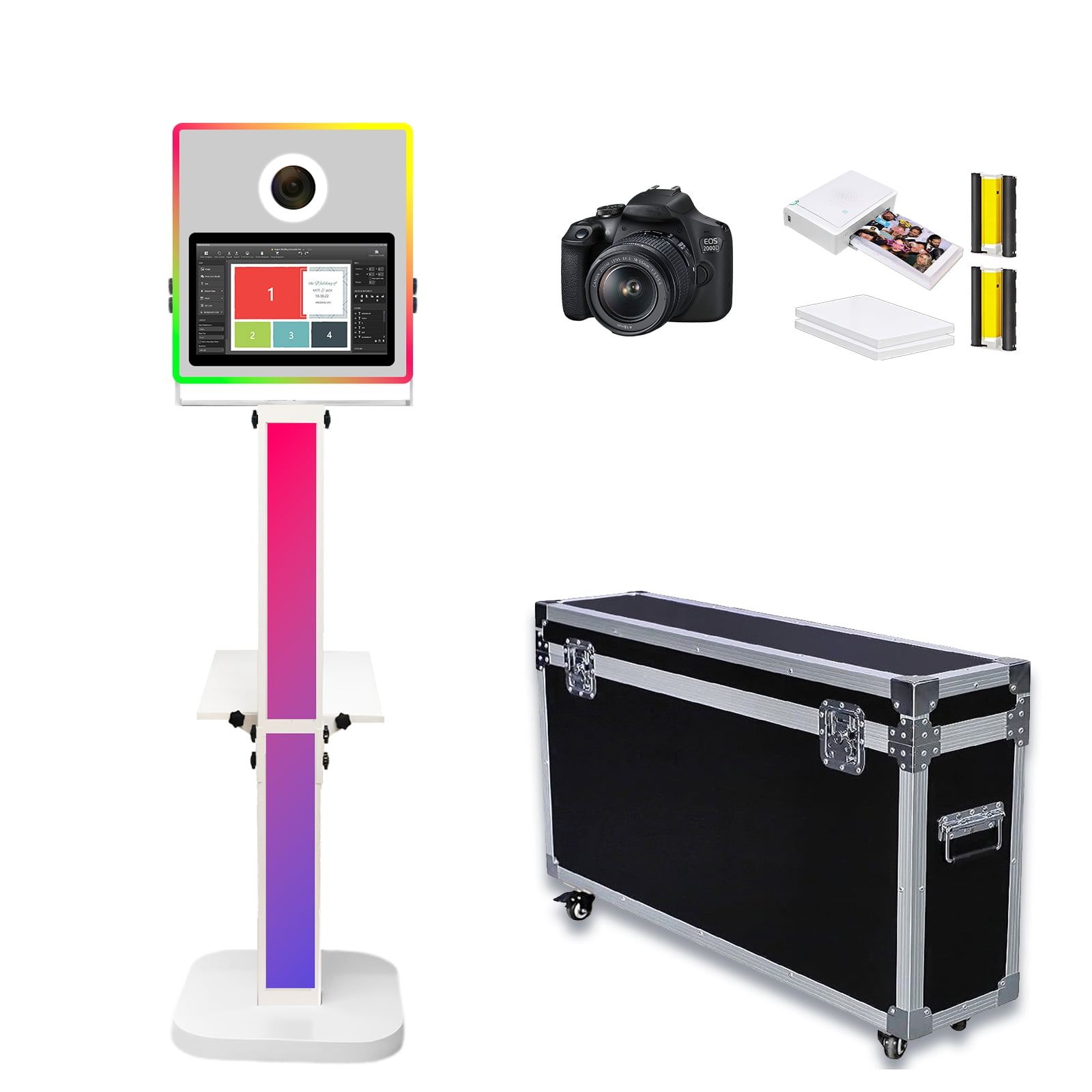 Facebook Sign In Screen Photo Booth Machine with 15.6inch Touch Screen Selfie Photo Booth Built ...