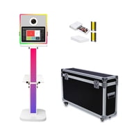 Photo Booth Machine with 15.6inch Touch Screen Selfie Photo Booth Built in Mini PC with RGB Lighting for Party Wedding