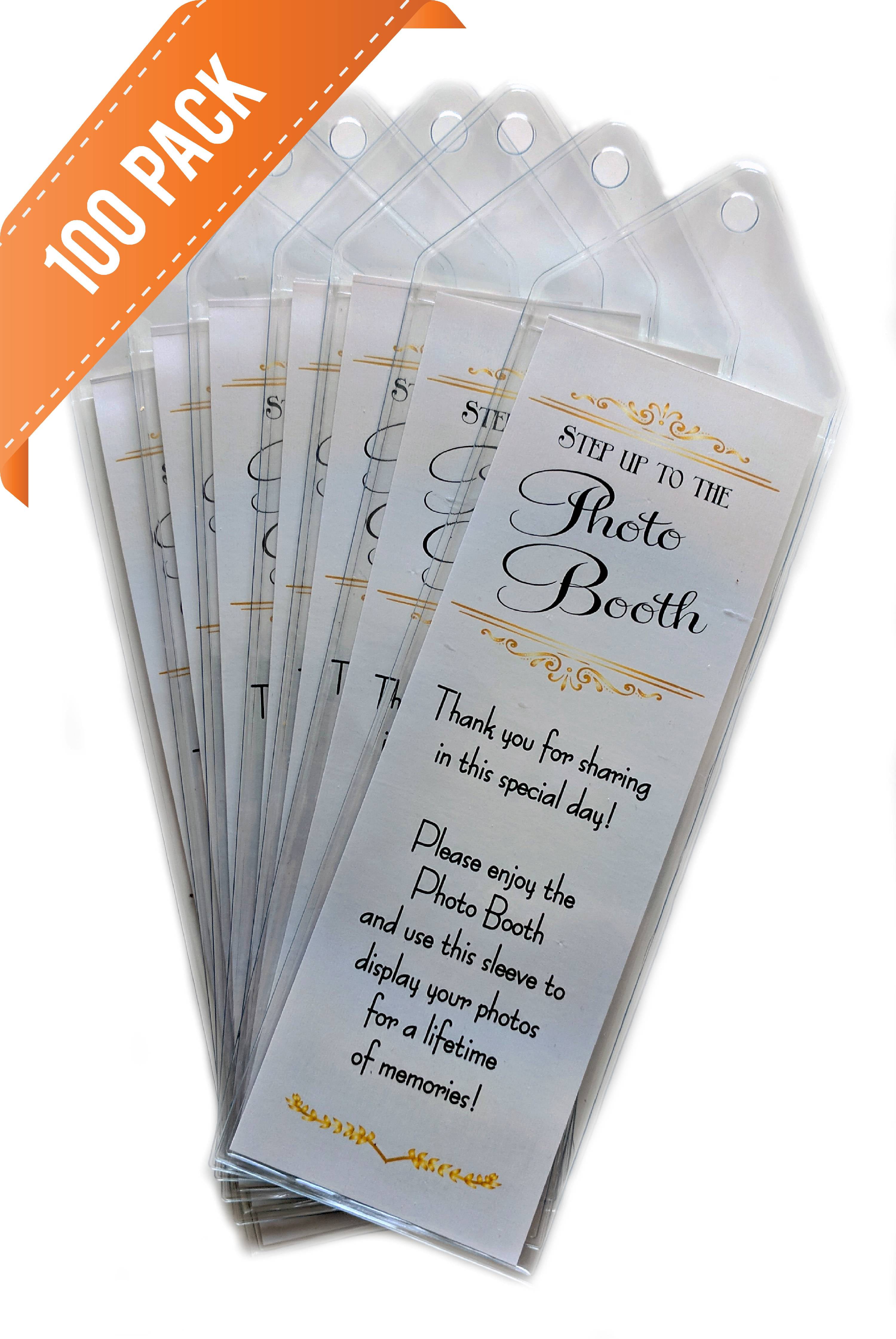 Photo Booth Nook Premium 2x6 Photo Strip Bookmarks with Hanging Hole Clear 100 Count