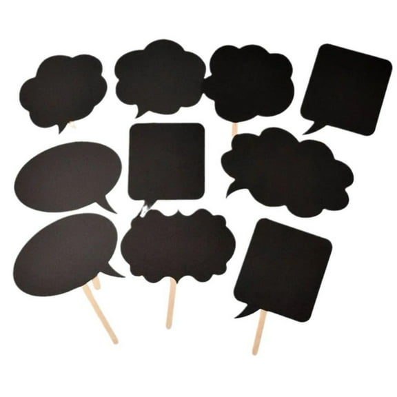 Photo Booth Props 10pcs Writable Black Paper Card Board Kit Wedding Prom Party Decor