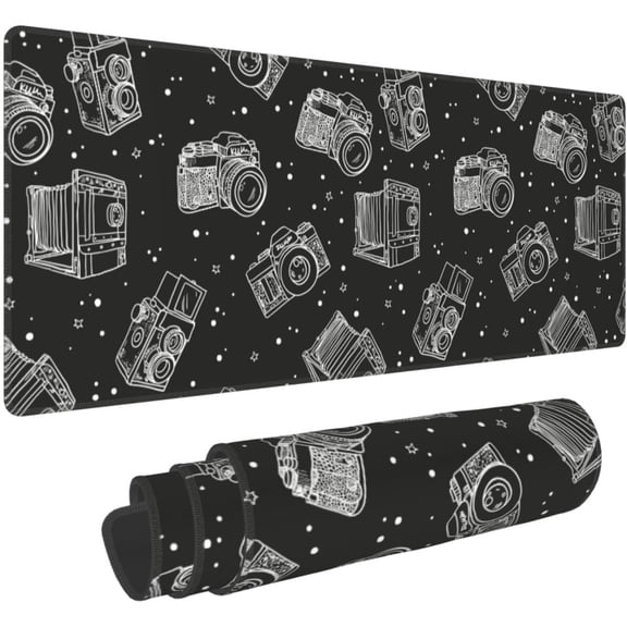 Photo Cameras Large Mouse Pad for Desk XL Gaming Mouse Pad 31.5x11.8in Extended Desk Mat Non-Slip Base Desk Pad with Stitched Edge Computer Keyboard Mouse Mat Gaming Mousepad for Home Office