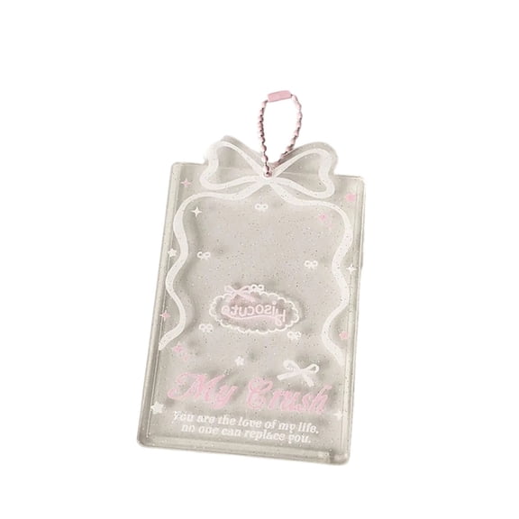 Photo Card Holder 3Inch Clear Acrylics Card Sleeves Photocard Covers with Beads Chain Water Resistant Photo Card Case