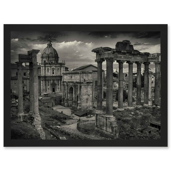 Photo Cityscape Rome Italy Roman Forum Ruin Artwork Framed Wall Art Print A4