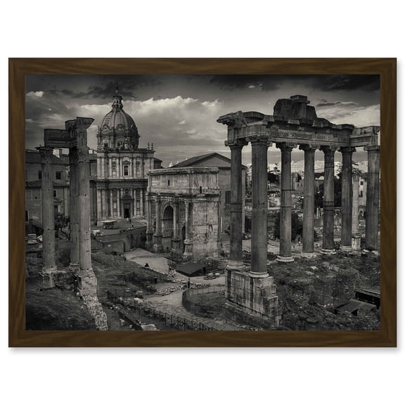 Photo Cityscape Rome Italy Roman Forum Ruin Artwork Framed Wall Art Print A4