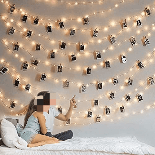 Photo Clip String Light - 33Ft 100LED Fairy Lights with Clips for Pictures With Timer, Photo Light with 50 Clear Clips for Bedroom Christmas Wedding Dcor$$