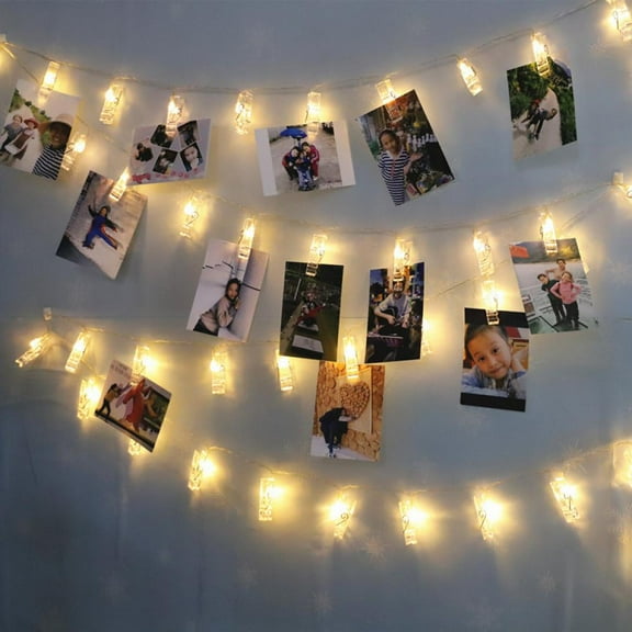 Photo Clip String Lights 17Ft - 50 LED Fairy String Lights with 50 Clear Clips for Hanging Pictures,Photo String Lights with Clips