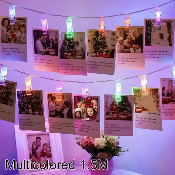 Photo Clip String Lights, Fairy Lights Battery Operated with Clips for Hanging Pictures Cards,Warm Colorful for Pictures Bedroom Wall Patio Thanksgiving Christmas Party Wedding Dcor