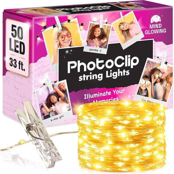 Photo Clip String Lights, Warm White (50 LED, 16.4 ft)