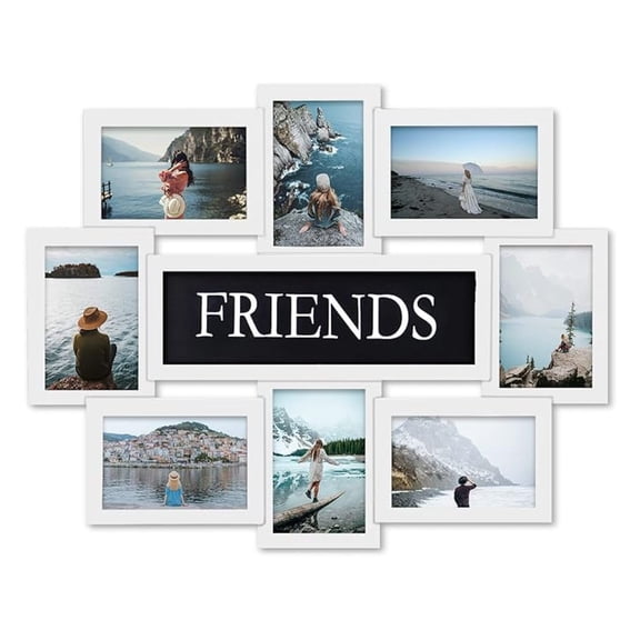 - Photo Collage Frame for Wall Picture Frames Collage Wall Decor 8 Opening Photo Frames Family Friends Picture Frames for Birthday Gift Style - White