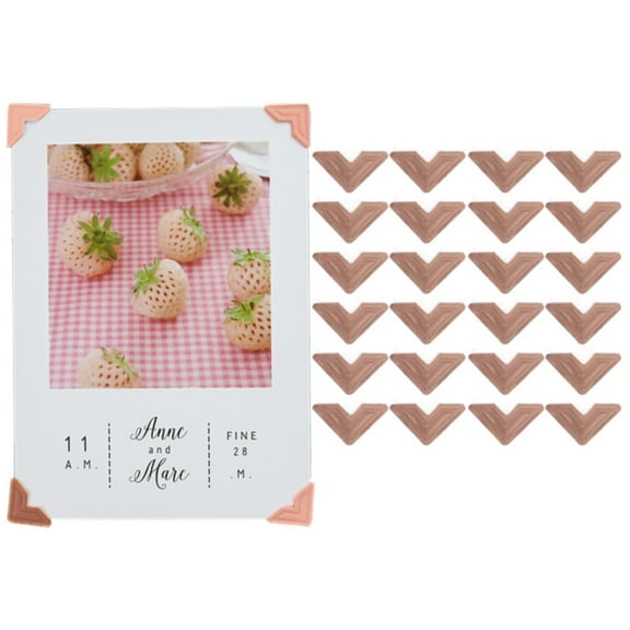 Photo Corners Self Adhesive For DIY Photo Album Journal Cowhide Photo Album Accessories Vintage Stickers Edge Leather Color Self Adhesive DIY Photo Corners