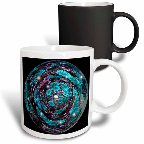 3drose, Photo Creation Using Mums to Create a Soothing Orb of Blue and Purple, 11oz Magic Transforming Mug