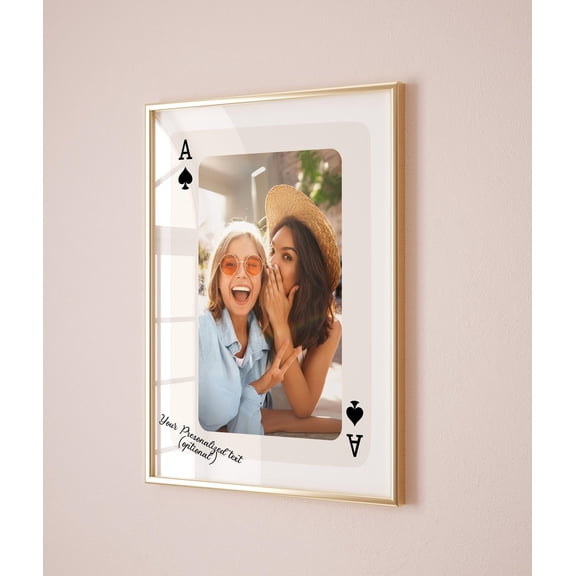 Photo Custom Wall Art on Ace Card Custom Personalized Gift for friends Custom Playing Card