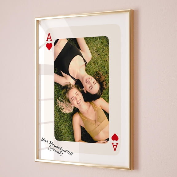 Photo Custom Wall Art on Ace Card Custom Personalized Gift for friends Custom Playing Card
