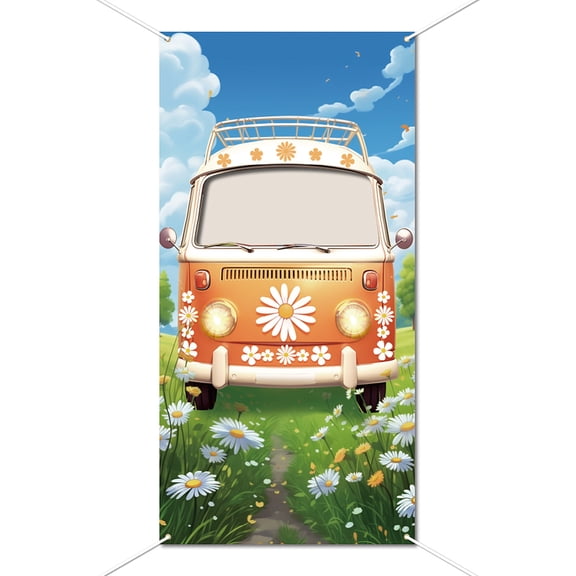 Photo Door Banner Backdrop Decor Car Trip Large Fabric Photo Background Props Face Photography Hanging Banner Funny Birthday Party