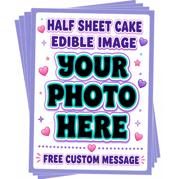 Create your Own Photo Edible Image Cake Topper for Your Half Sheet Cake, by TNCT. Email Your Image after Purchase, See Product Details.