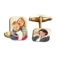 thumbnail image 1 of Photo Engraved Rectangle Cuff Links - Solid 14K Yellow Gold Per Pair, 1 of 1