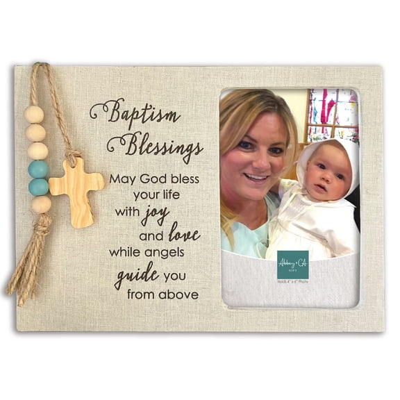 Photo Frame-Baptism Blessings-Blue (Holds 4" x 6")