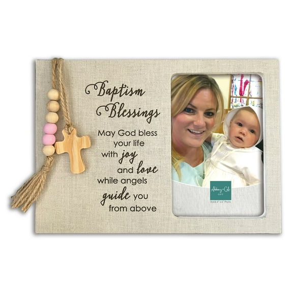 Photo Frame-Baptism Blessings-Pink (Holds 4" x 6")