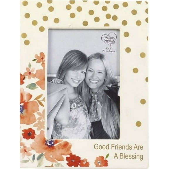 Photo Frame-Good Friends Are A Blessing/Floral (Holds 4 X 6 Photo)