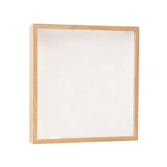 Photo Frame for Display and – Handmade Hollow Wood Frame 6x8 Inches with 3cm Square Open Space Desktop or Wall Mount DIY Storage and Memorial Keepsake