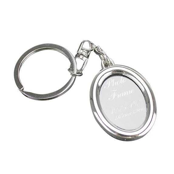 Photo Frame Keychain Couple Keyring Personality -Sided Clear Acrylic Display Holder for Memories Keepsake, 1.54x1.34 inch, SilverE