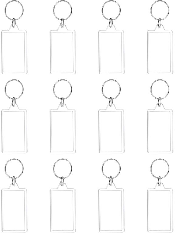 Photo Frame Keyring, Rectangle Acrylic Custom Keychain Personalized DIY Keychains for Souvenir Anniversary Holiday