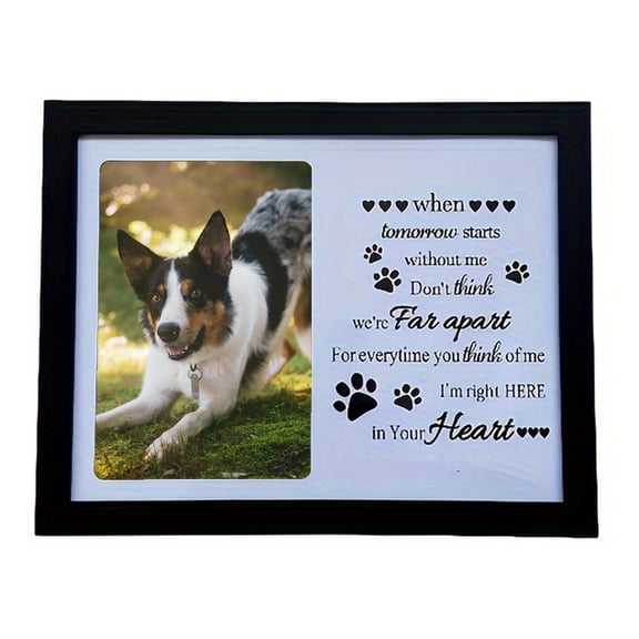 Loving Message Photo Frame Pet Memorial Pictures Frame with Photo Holder for Dog Cats Lover Gift Desk Pictures Stand