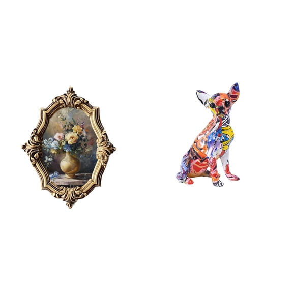 Photo Frame Picture Display Decorative Figure Resin Material for Office Bedroom Living Room Decor