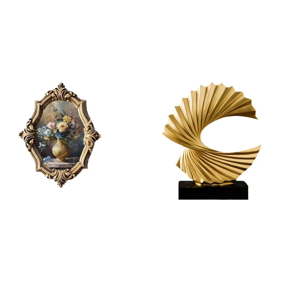 Photo Frame Picture Frame Ocean Wave Sculpture Resin Material for Office Bedroom Gallery Display