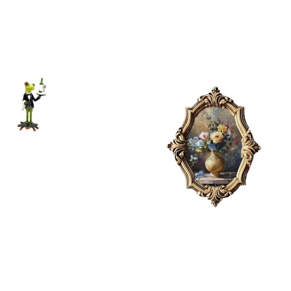 Photo Frame Waiter Frog Statue Desktop Figurine Resin Material Creative Display for Fireplace Shelf Office Living Room
