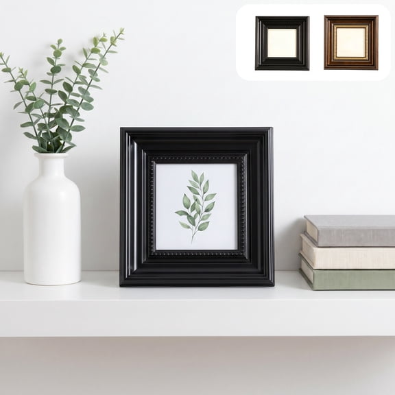 Photo Frame,Wooden 4 Inch Desktop Display Stand Stable Tabletop Photo Holder,Multi Scene Memory Showcase For Bedroom Living Room Classroom Shelf Decor(Black)