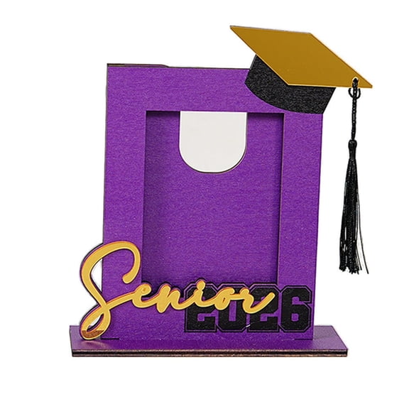 Photo Frame for Graduation Wooden Stage-Themed Commemorative Desk Photo Bracket for 2026 Grad Elegant Home Display Timeless Keepsake