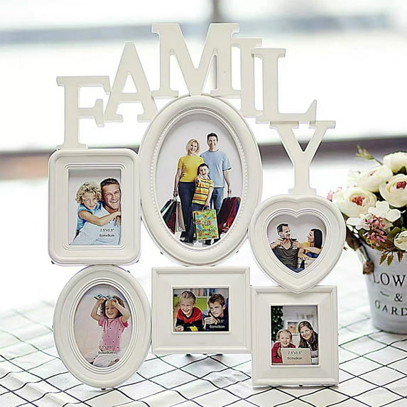 Photo Frame under $5! CQCYD Family Combo Wall Mounted Display for 6 Pictures Desktop Tabletop Home Decor Unique Design for Memories Gift Idea