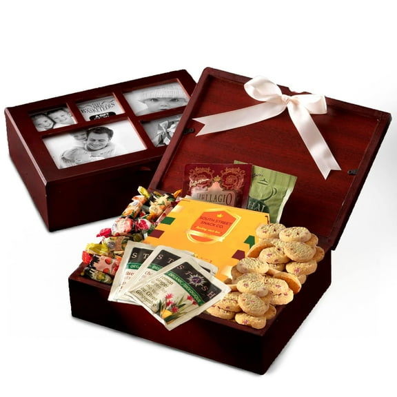 Photo Gift Box with Lid, Gourmet Food - Cookies, Snacks & Sweets Care Package for Women, Men, Families, Memory Box for Thinking of You, Get Well, Anniversary, Thank You