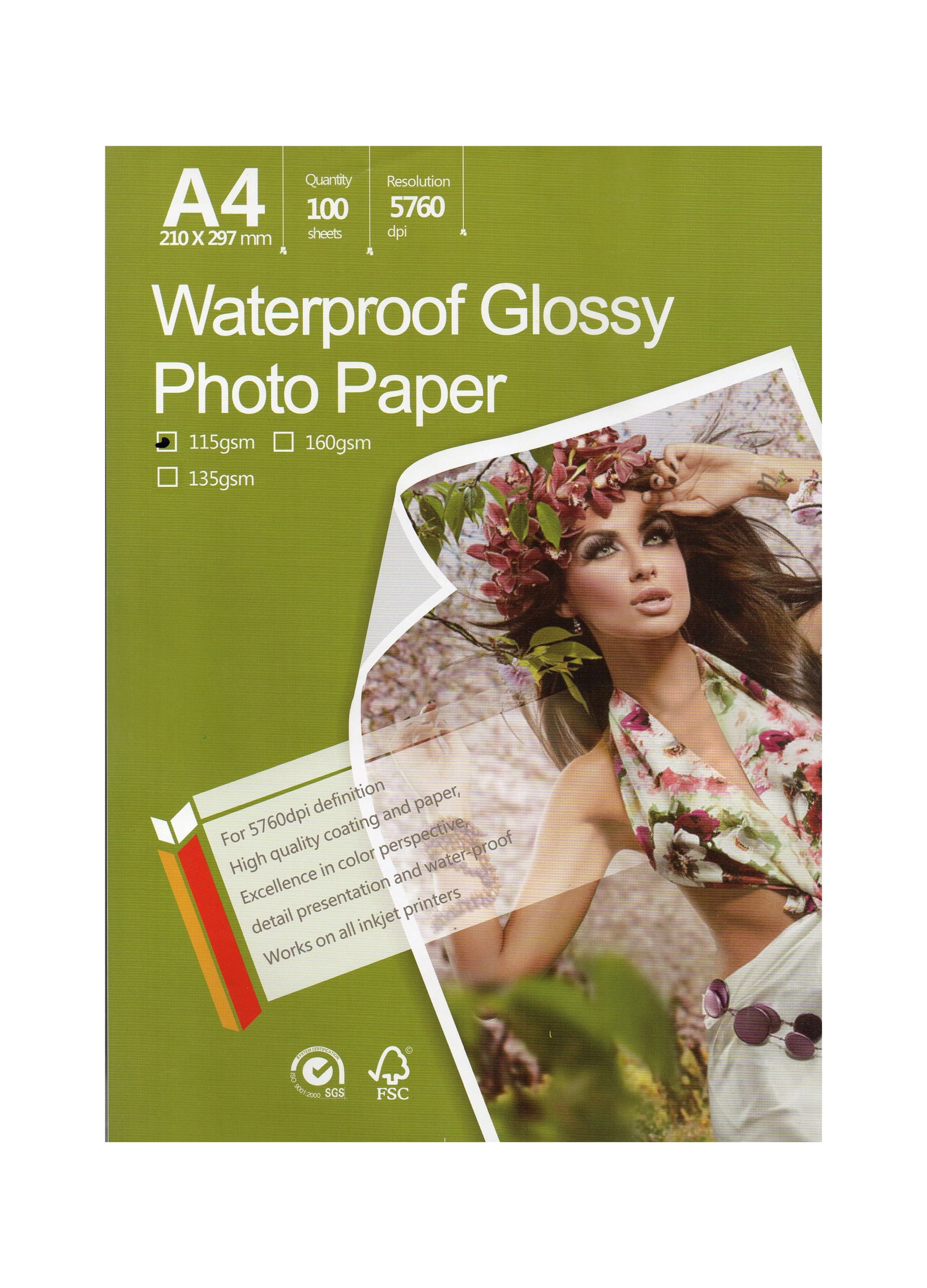 Silver Metallic Glossy Inkjet Printable Film Photo Paper 20 A4 Sheets 100  Micron
