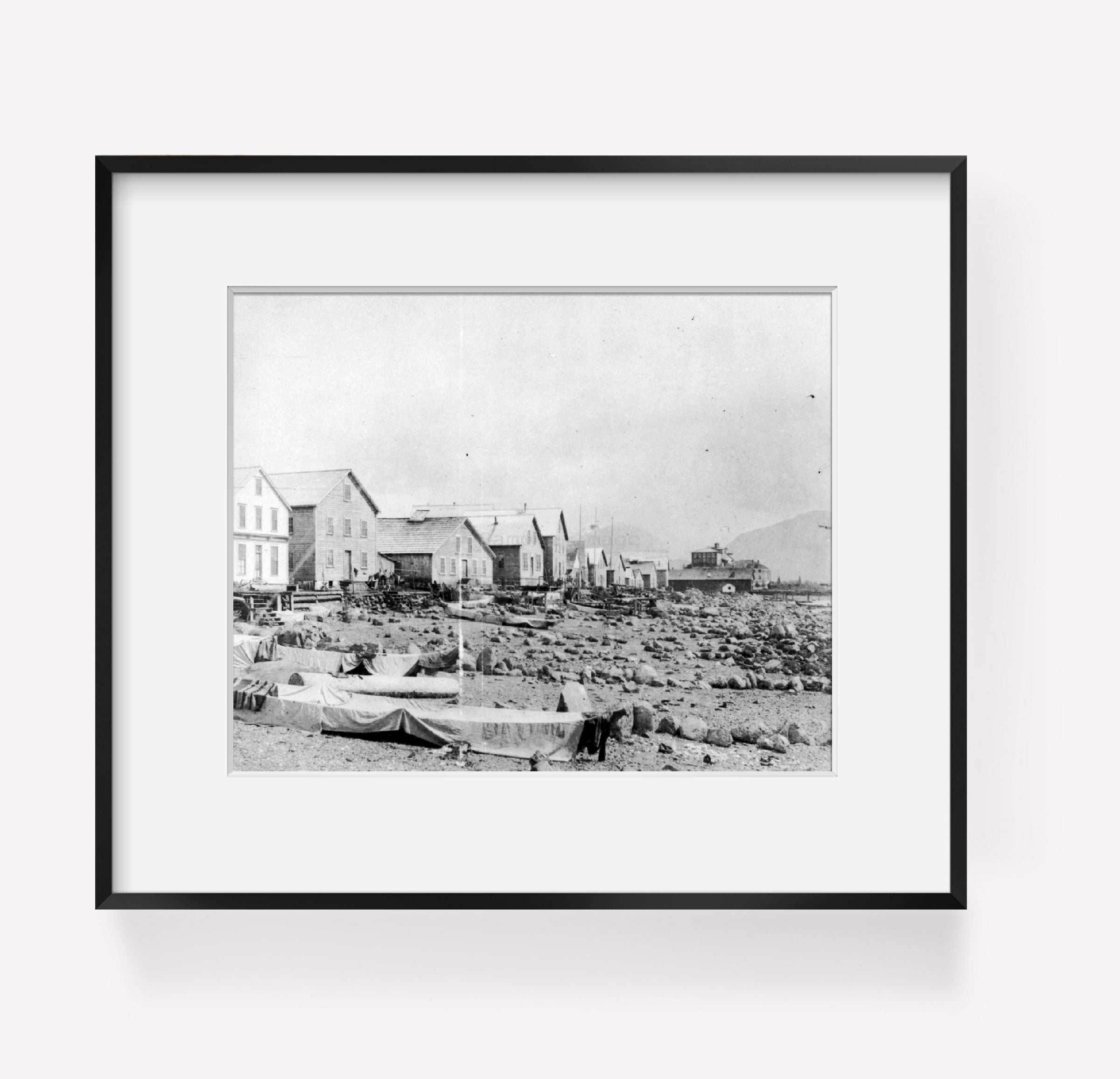 Photo Indian Ranch, along rocky beach, Sitka, Alaska, AK, c1893