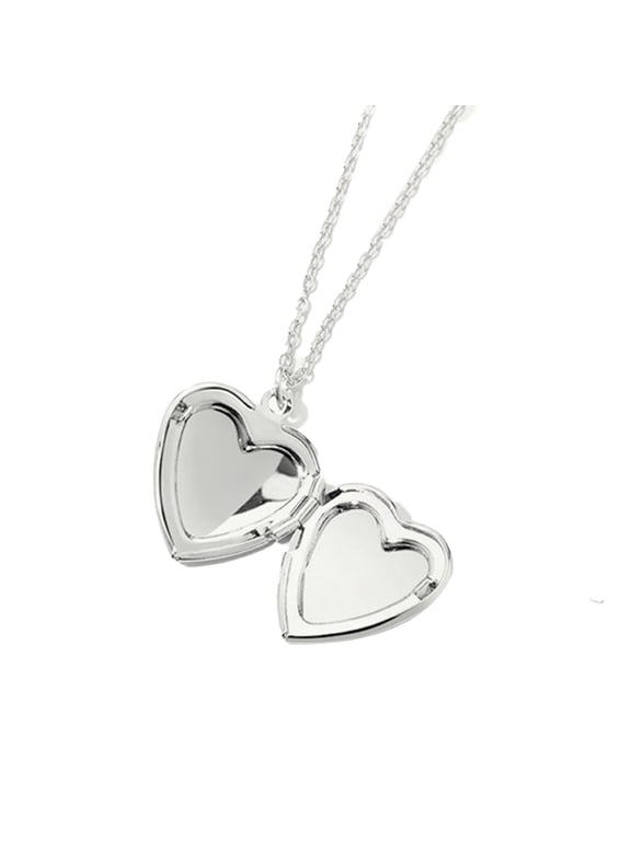 Photo Locket Necklace, Silver Stainless Steel Heart Photo Necklace For Birthday