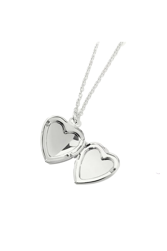 Photo Locket Necklace, Silver Stainless Steel Heart Photo Necklace For Birthday