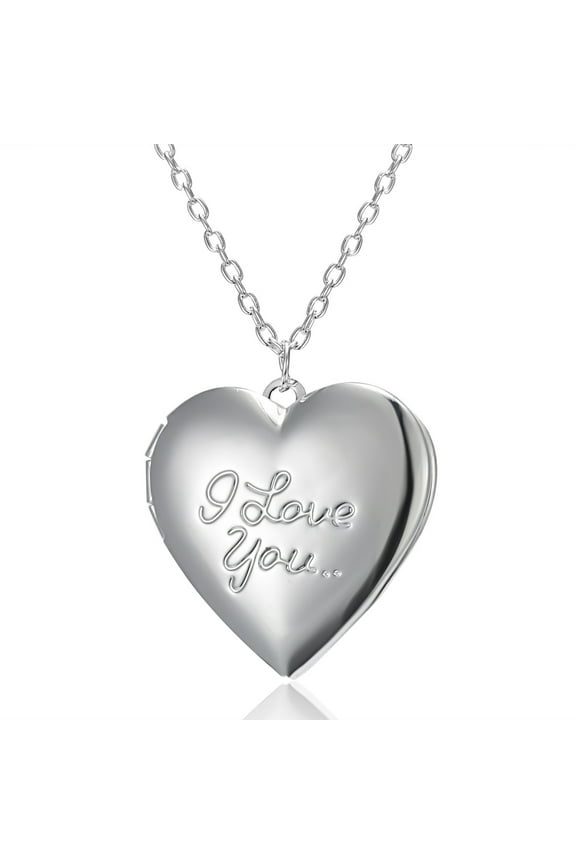 Photo Lockets Necklace Hold Picture Love Heart for Image Necklaces Fancy Jewelry Valentines Presen