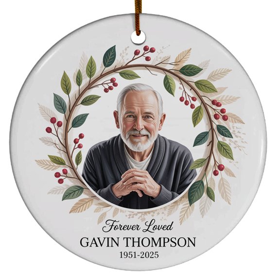 Photo Lost Loved Ones Ceramic Christmas Ornament 2025, Forin My Memory Christmas Ornament Gift