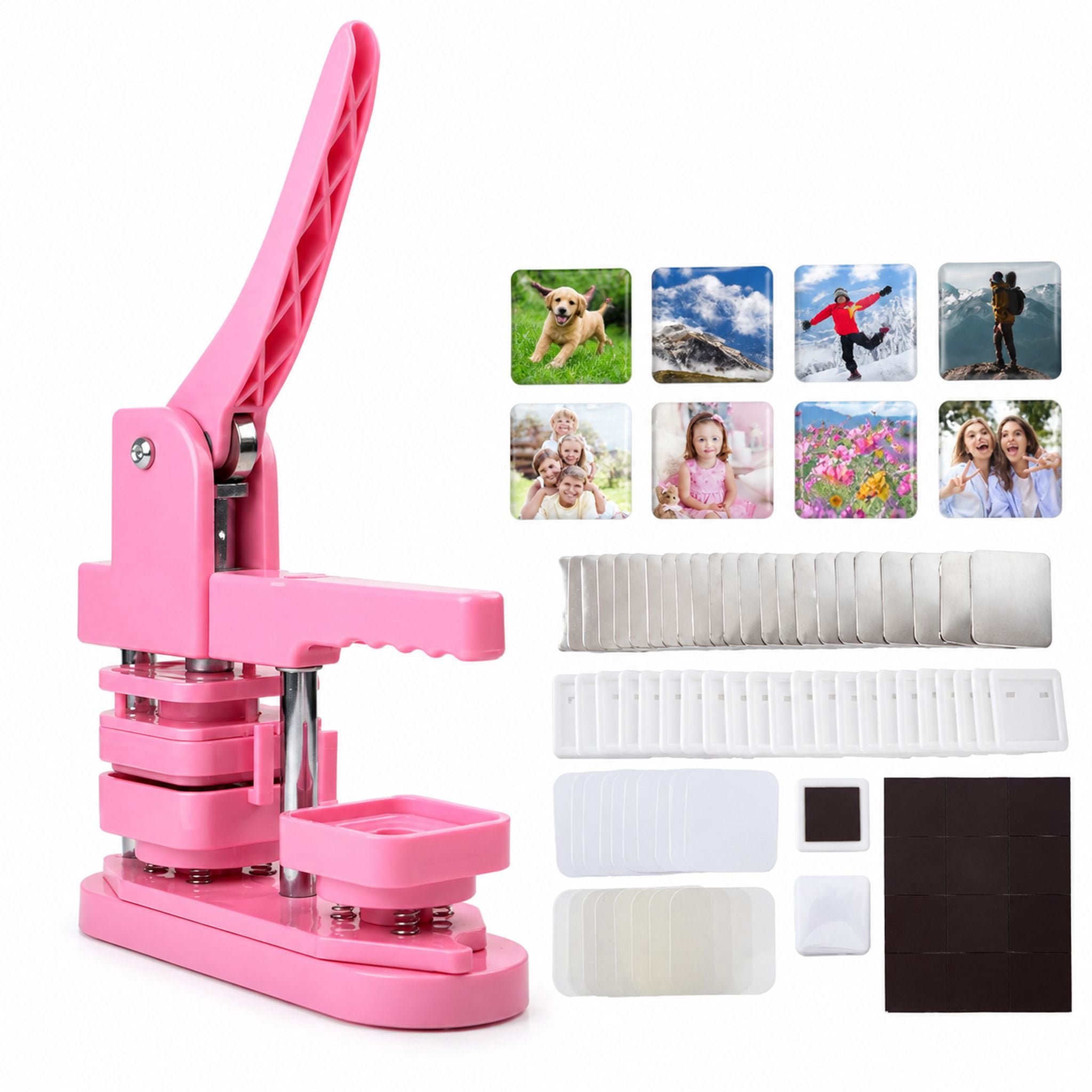 Photo Magnet Making Machine, 2 Inch / 50mm Square Button Press Kit with ...
